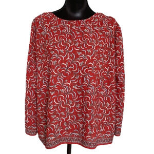 Max Studio Pleated Flowy Printed Top Size Small